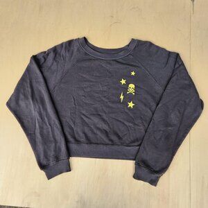 Soul By Soulcycle Skull/Stars Cropped Sweatshirt - Size Medium